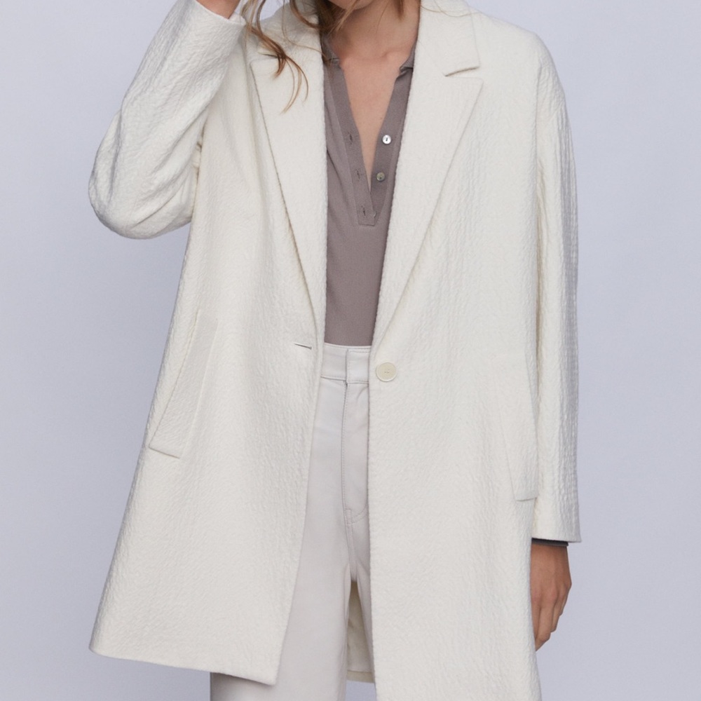 Textured Wool Blend Coat